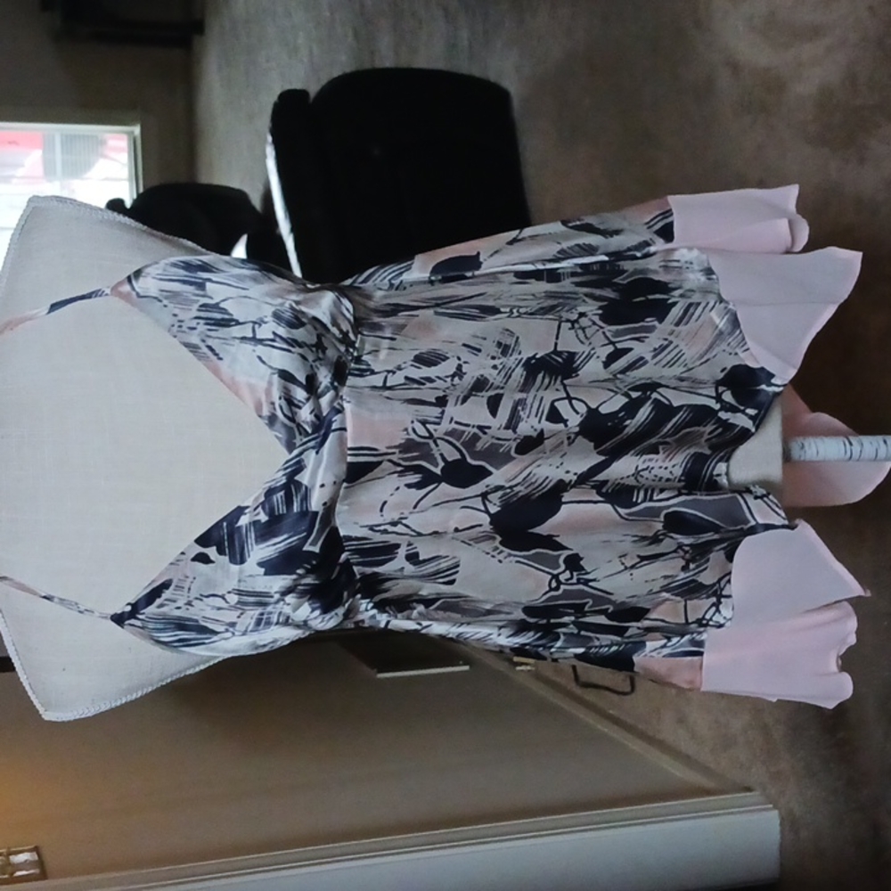 GLAM PRINTED SILK SLIP-STYLE CHEMISE TOP/ SEXY NIGHTY - Picture 4 of 9